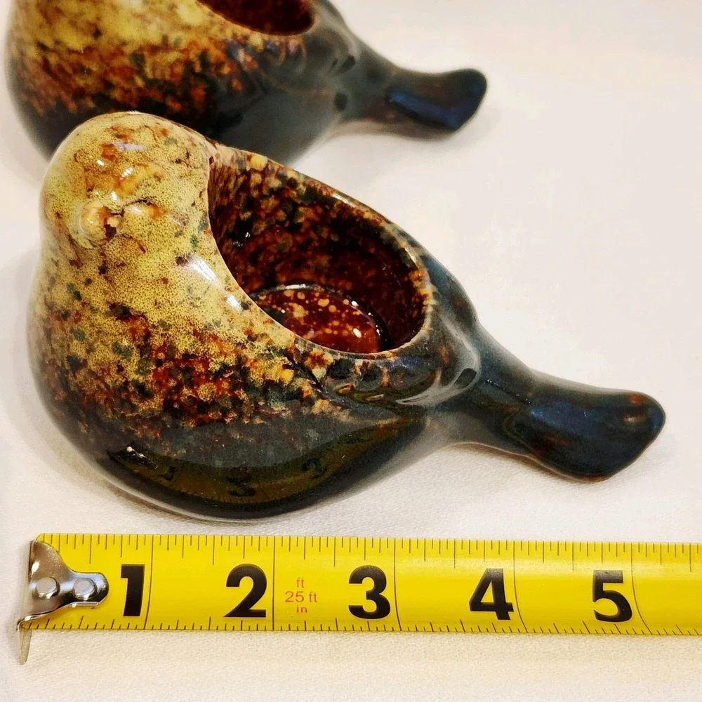 Set of 2 Allen + Roth  Ceramic Bird Tealight‎ Votive Candle Holder
